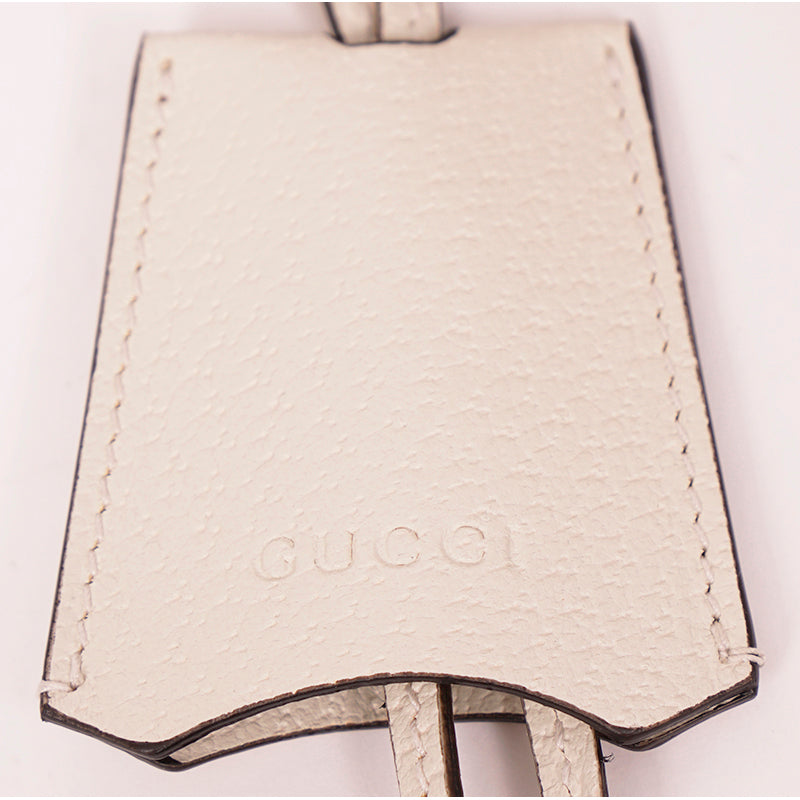 NEW $2200 GUCCI White Leather & FLORA Supreme GG Canvas PADLOCK TOTE BAG & KEYS