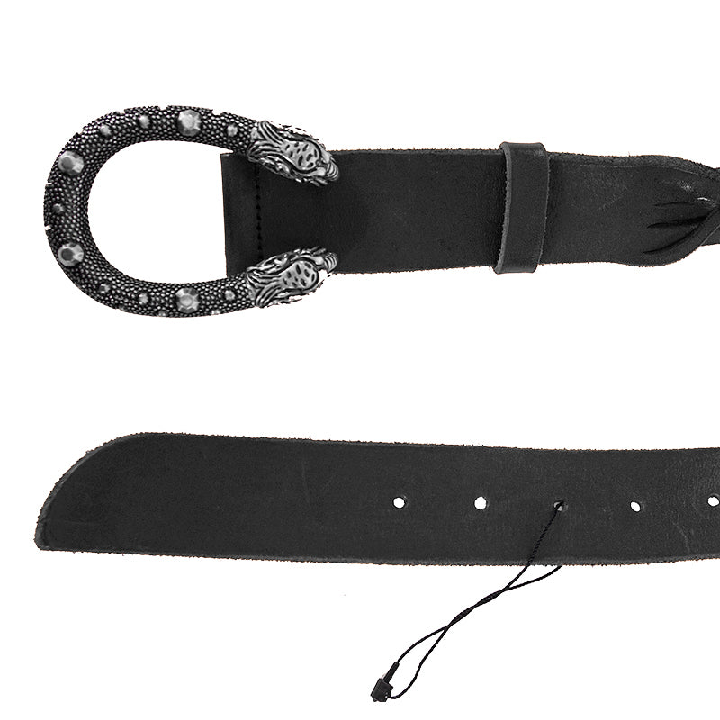 sz 110/44 NEW $550 GUCCI Men's DIONYSUS BUCKLE Black Braided RUGGED Leather BELT