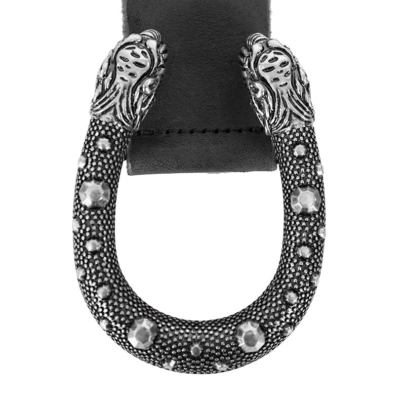 sz 110/44 NEW $550 GUCCI Men's DIONYSUS BUCKLE Black Braided RUGGED Leather BELT