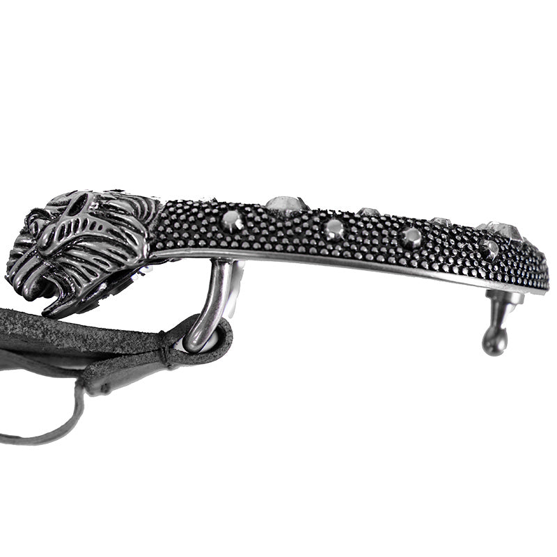 sz 110/44 NEW $550 GUCCI Men's DIONYSUS BUCKLE Black Braided RUGGED Leather BELT