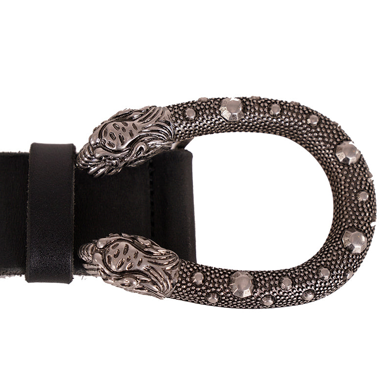 sz 110/44 NEW $550 GUCCI Men's DIONYSUS BUCKLE Black Braided RUGGED Leather BELT