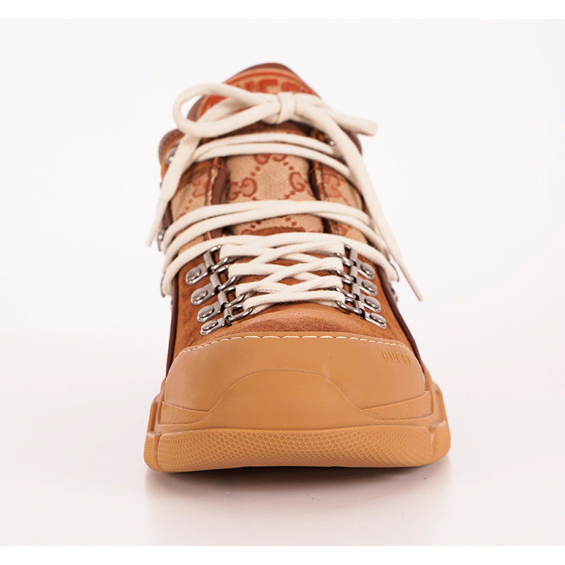 9G US 9.5 NEW $980 GUCCI Mens FLASHTREK GG CANVAS Leather HYBRID BOOTS SNEAKERS