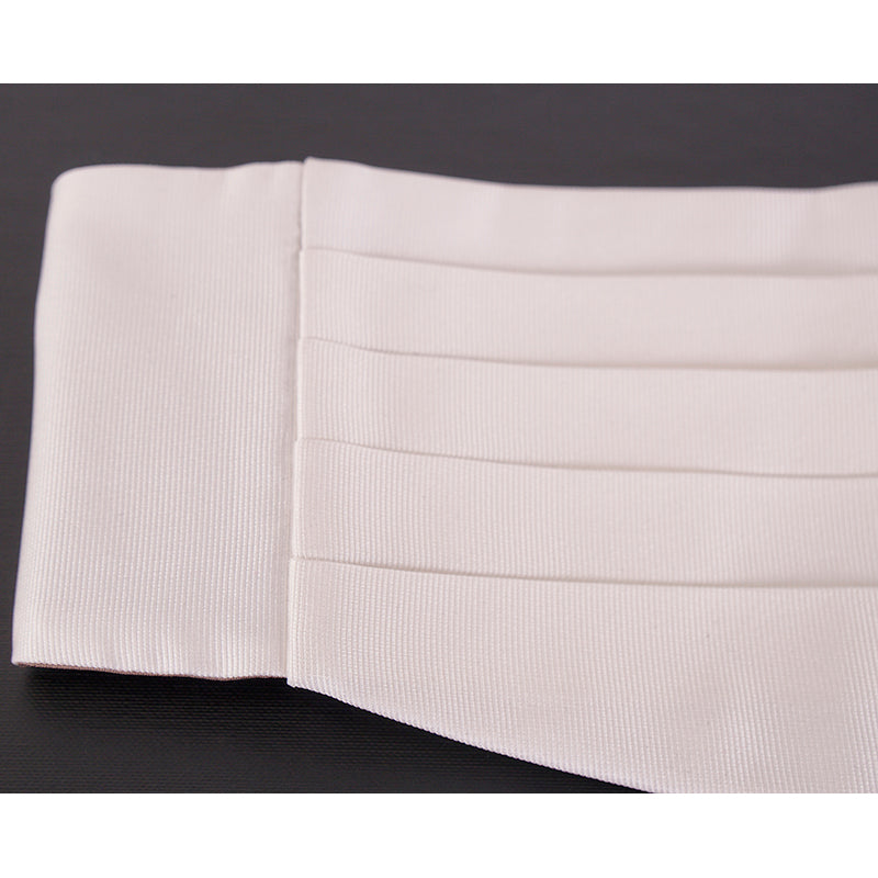 sz L/XL NEW $350 GUCCI Men's White Silk Faille Classic TUXEDO BELT CUMMERBUND