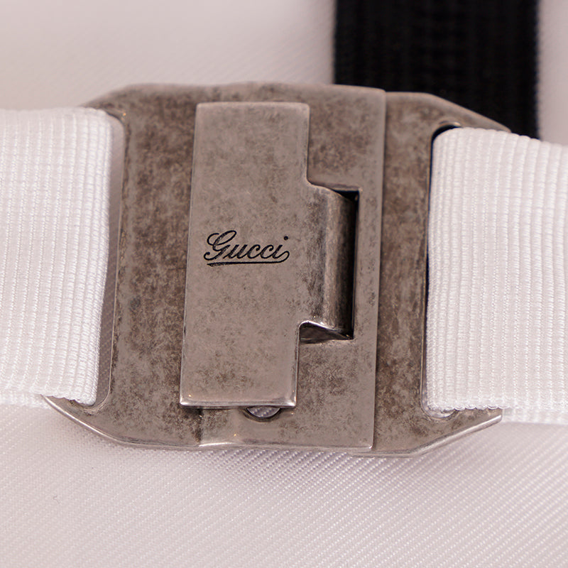 sz L/XL NEW $350 GUCCI Men's White Silk Faille Classic TUXEDO BELT CUMMERBUND