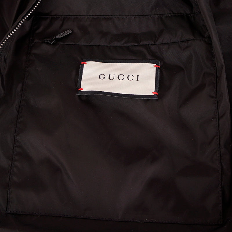 sz 52 NEW $1500 GUCCI Men's Black VINTAGE 80'S GG LOGO Nylon WINDBREAKER JACKET