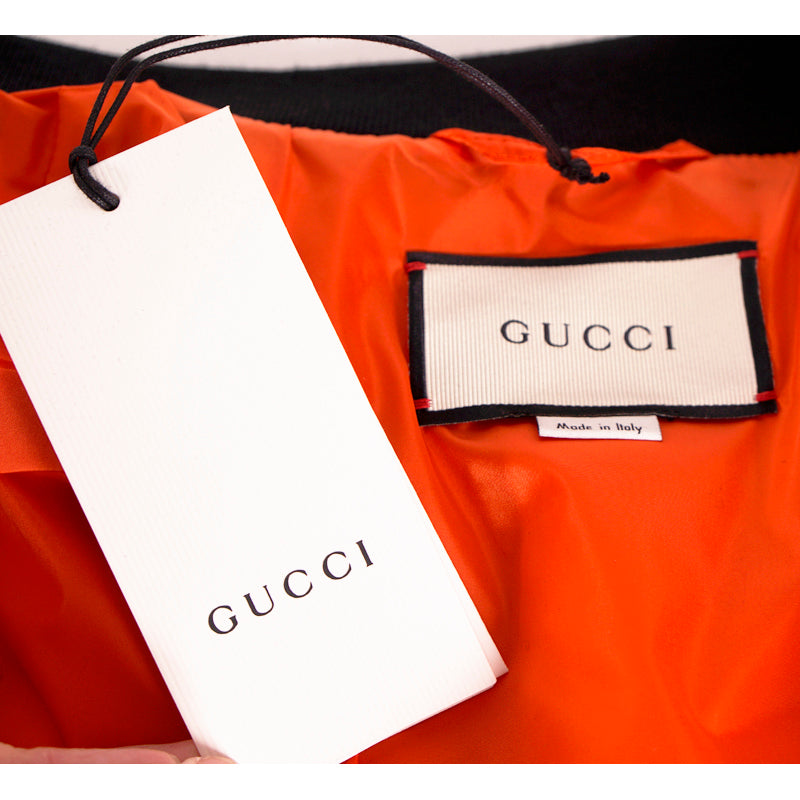 sz 40 $2800 GUCCI RUNWAY Black BOUQUETS FLORAL PRINT Nylon Spring BOMBER JACKET