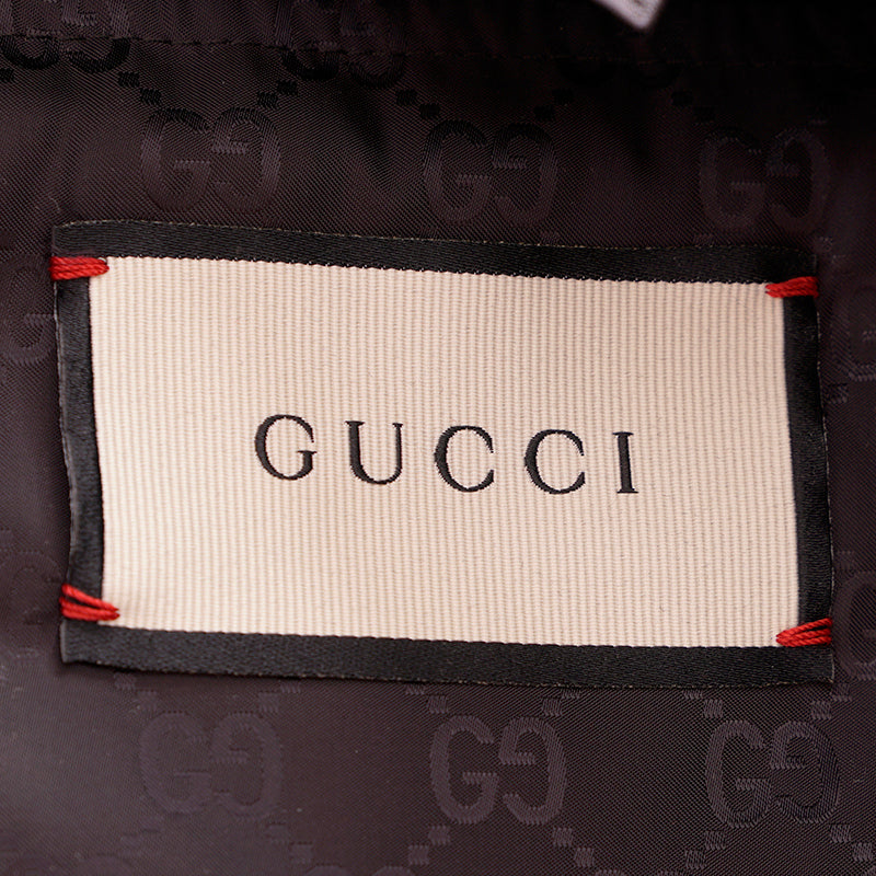 sz 54 NEW $1900 GUCCI Men's Black GG Jacquard WINDBREAKER JACKET Detachable HOO
