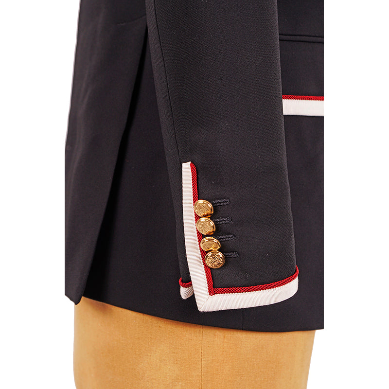 38 NEW $2,700 GUCCI Runway Black Cady BLAZER JACKET - Archival GG LOGO LINING