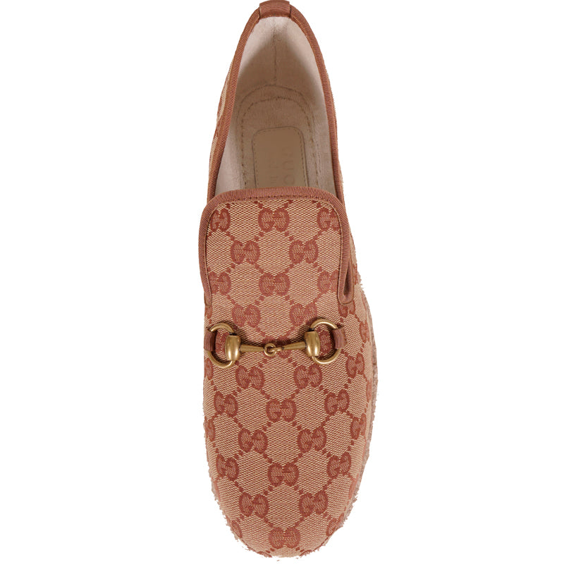 9G US 9.5 NEW $640 GUCCI Men's Fria GG Tan Canvas ESPADRILLES HORSEBIT LOAFERS