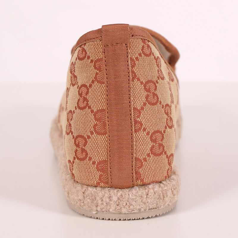 9G US 9.5 NEW $640 GUCCI Men's Fria GG Tan Canvas ESPADRILLES HORSEBIT LOAFERS