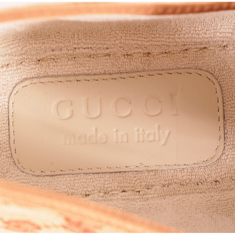 9G US 9.5 NEW $640 GUCCI Men's Fria GG Tan Canvas ESPADRILLES HORSEBIT LOAFERS