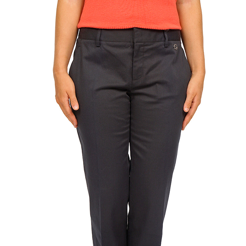 sz 40 NEW $750 GUCCI Woman's Navy Blue Cotton Twill STRAIGHT LEG Trousers PANTS
