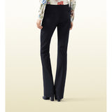 sz 40 NEW $750 GUCCI Woman's Navy Blue Cotton Twill STRAIGHT LEG Trousers PANTS