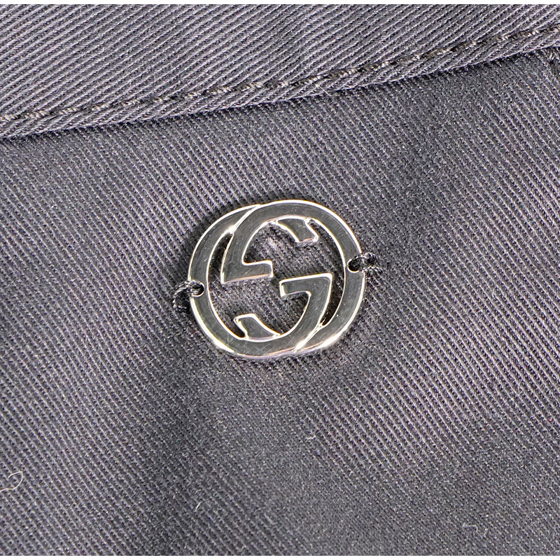 sz 40 NEW $750 GUCCI Woman's Navy Blue Cotton Twill STRAIGHT LEG Trousers PANTS