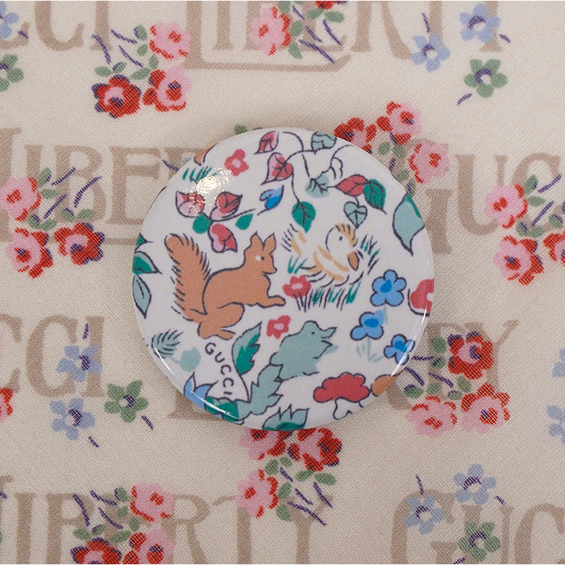 NEW $145 GUCCI X LIBERTY COLLECTION Floral & Animal Print Round BROOCH PIN NIB