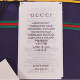 NEW $210 GUCCI Men's Blue CLASSIC WEB GG Silk Handkerchief POCKET SQUARE SCARF