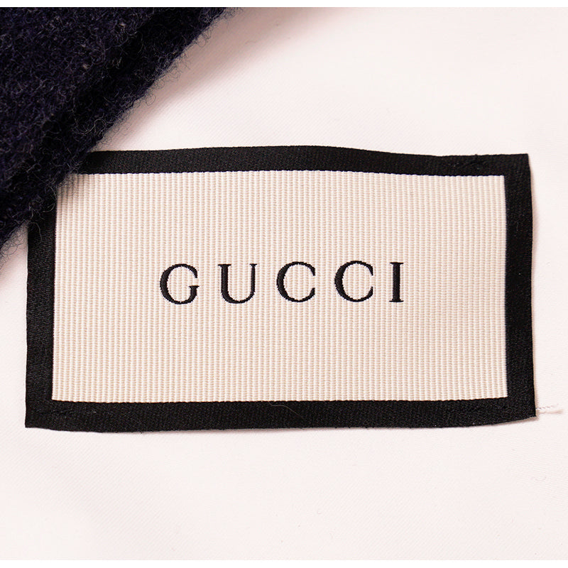 sz S NEW $195 GUCCI Men’s Wool Grey Blue Pattern INTERLOCKING LOGO GG Tall SOCKS