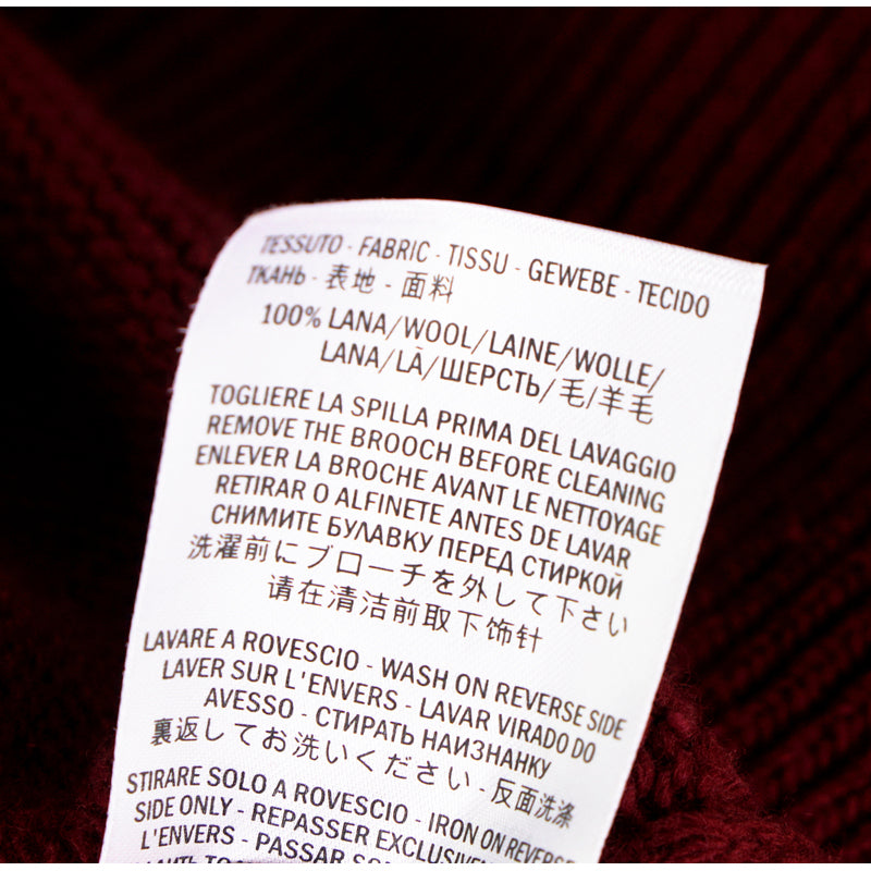 sz L NEW $1050 GUCCI Dk Red Wool GOLD BEE BROOCH Long OVERSIZE Knit Long SWEATER