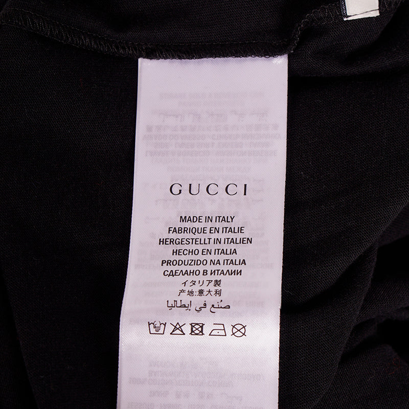 XS NEW $1,490 GUCCI Black Sine AMORE Red Winged Skull Sequin Oversized T-SHIRT