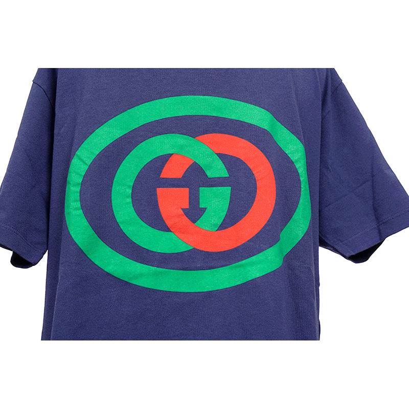 sz XS NEW $590 GUCCI MEN'S Blue Cotton 80'S VINTAGE GG LOGO Classic T-SHIRT TEE