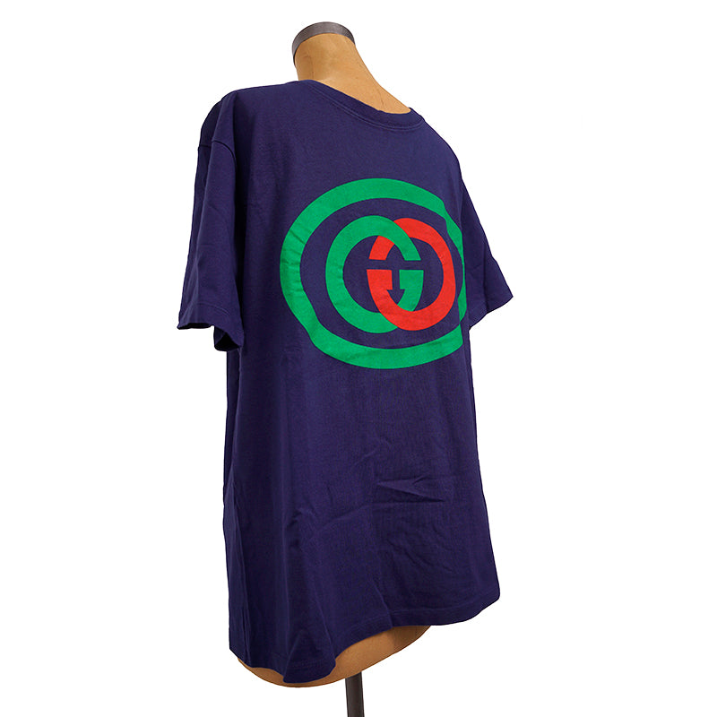 sz XS NEW $590 GUCCI MEN'S Blue Cotton 80'S VINTAGE GG LOGO Classic T-SHIRT TEE