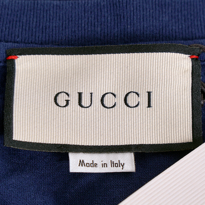 sz XS NEW $590 GUCCI MEN'S Blue Cotton 80'S VINTAGE GG LOGO Classic T-SHIRT TEE
