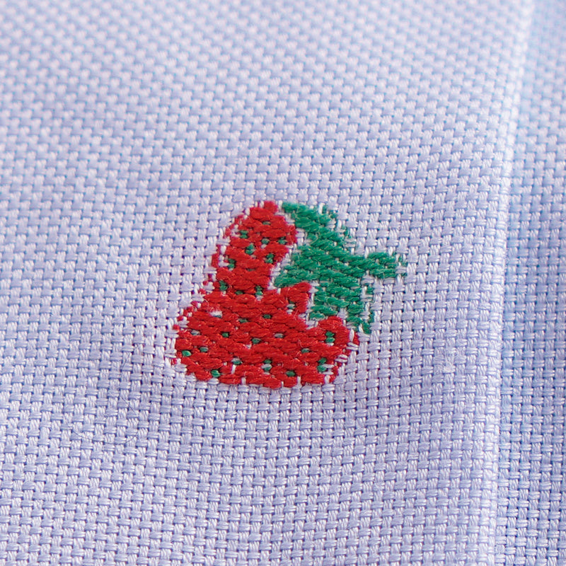 42 NEW $980 GUCCI Blue Cotton STRAWBERRY PATTERN Button Down SHIRT BLOUSE TOP 8