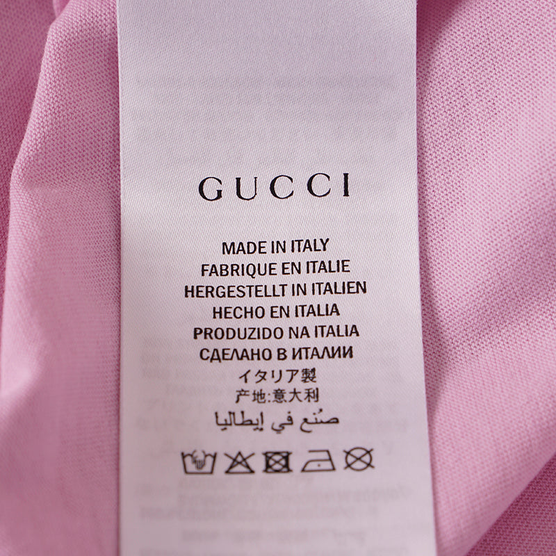 XS NEW $690 GUCCI Lilac Pink BLACK WINGED SKULL LOGO Oversize TEE T-SHIRT TOP