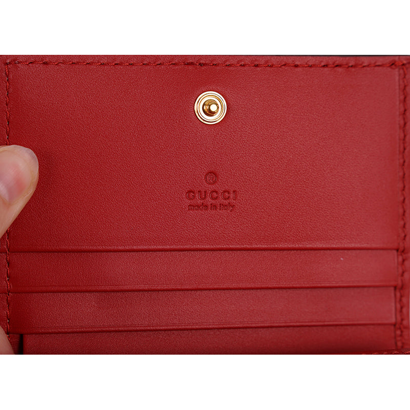 NEW $495 GUCCI GG Supreme Canvas GG Logo BOSCO DOG PATCH Snap Card Case WALLET