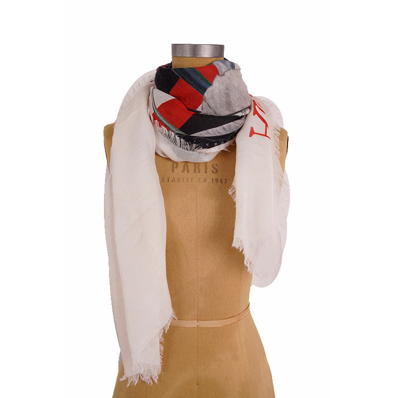 NEW $720 ALEXANDER MCQUEEN Ivory WILD FLOWERS Skull LONGDON Wool Shawl SCARF NWT