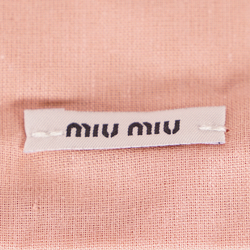 NEW $550 MIU MIU Silver Cromo FOREVER HEART Envelope Madras WRISTLET WALLET NIB