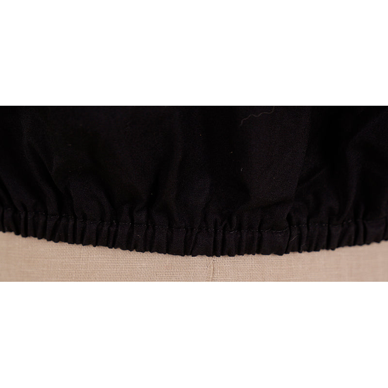 sz 38 NEW $835 MIU MIU Black Cotton Poplin POMPOM TRIMMED Blouse CROPPED TOP XS