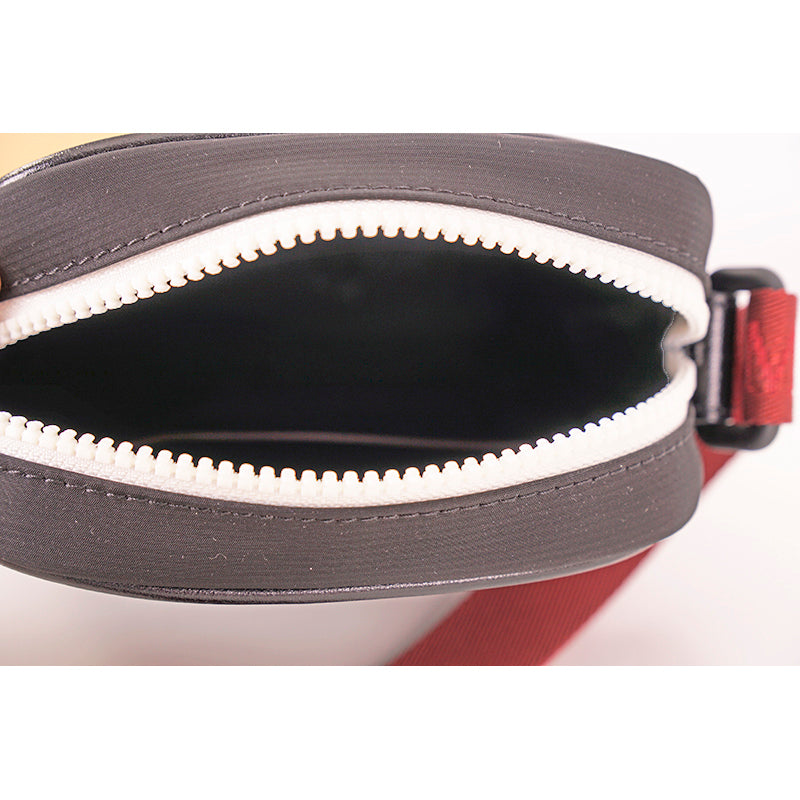 NEW $890 ALEXANDER MCQUEEN Black Nylon WHITE LEATHER SPORTY LOGO Crossbody BAG