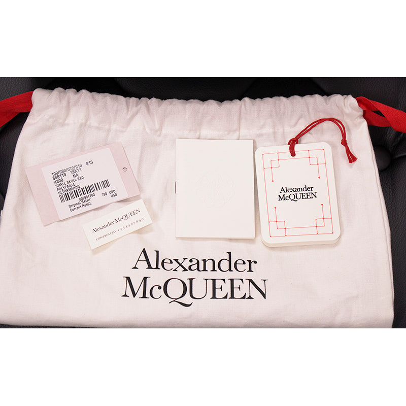NEW $790 ALEXANDER MCQUEEN Ultramarine Blue Nylon CRYSTAL SKULL Camera Flap BAG