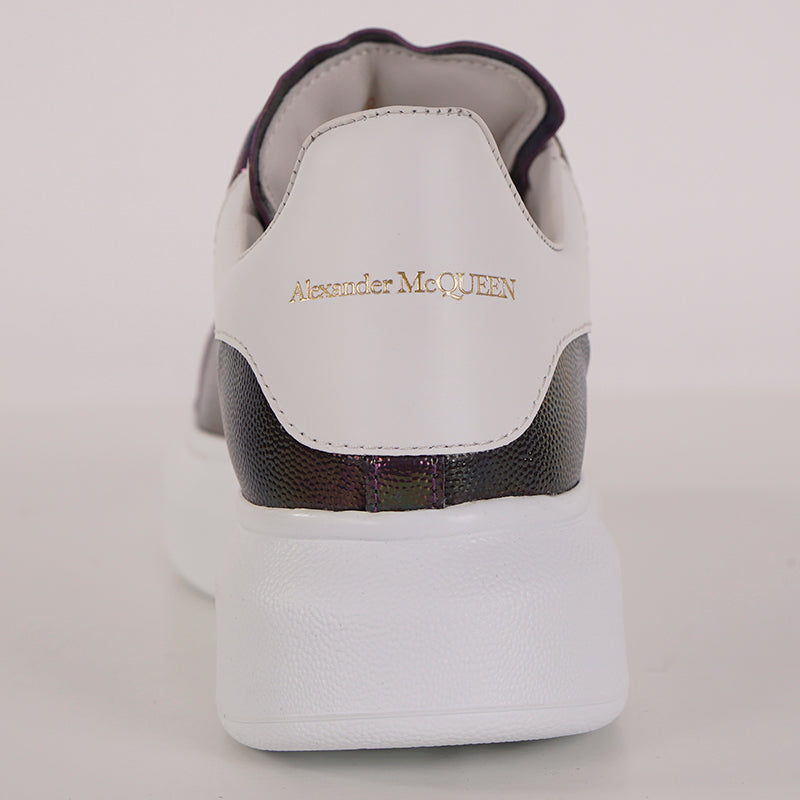 37 NEW $580 ALEXANDER MCQUEEN Petrol STINGRAY LEATHER Iridescent 45mm SNEAKERS