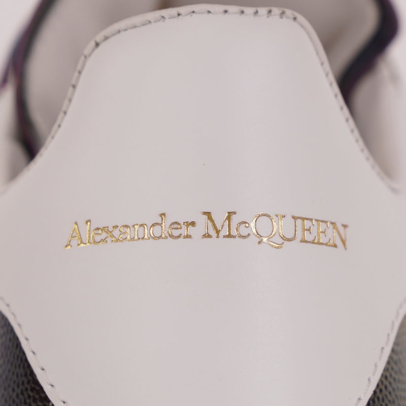 37 NEW $580 ALEXANDER MCQUEEN Petrol STINGRAY LEATHER Iridescent 45mm SNEAKERS