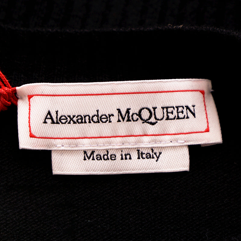 SZ S NEW $990 ALEXANDER MCQUEEN Black LACE FLARED SLEEVE Wool Crew Neck SWEATER