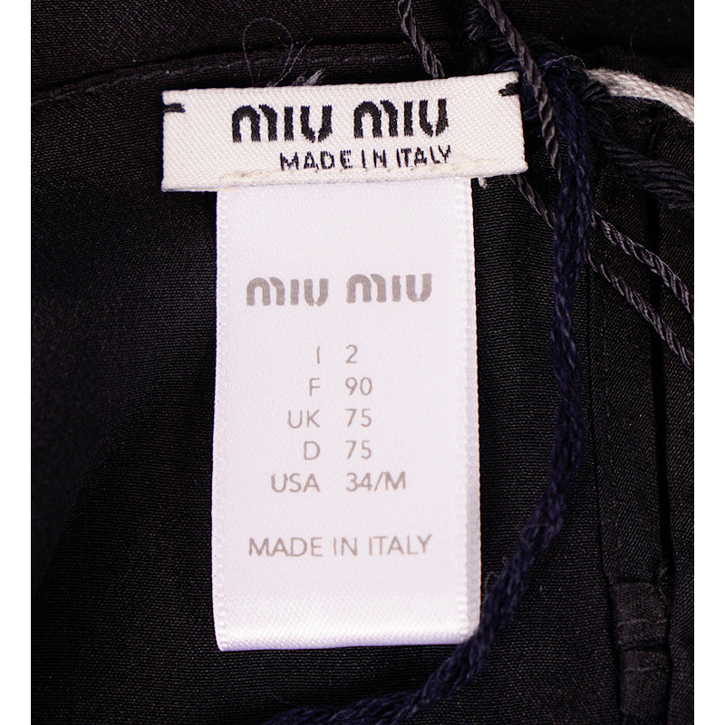 XS NEW $650 MIU MIU Black SILK CHIFFON Floral Lace Trim Night GOWN SLIP Chemise