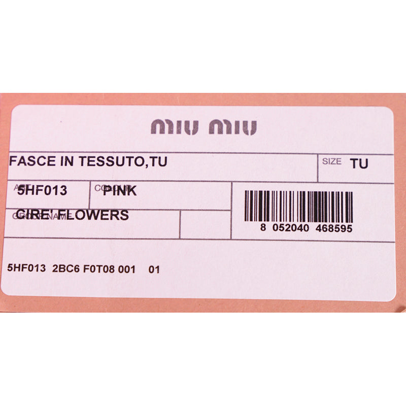 NEW $670 MIU MIU RUNWAY Pink Patent Polyester Embellished FLOWER Retro HEADBAND