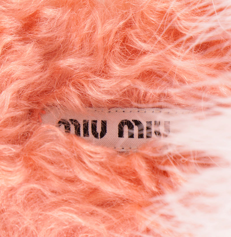 37 38 & 39 NEW $875 MIU MIU White Denim CLUB HOTEL REGINA Faux Shearling Fur SANDALS NIB