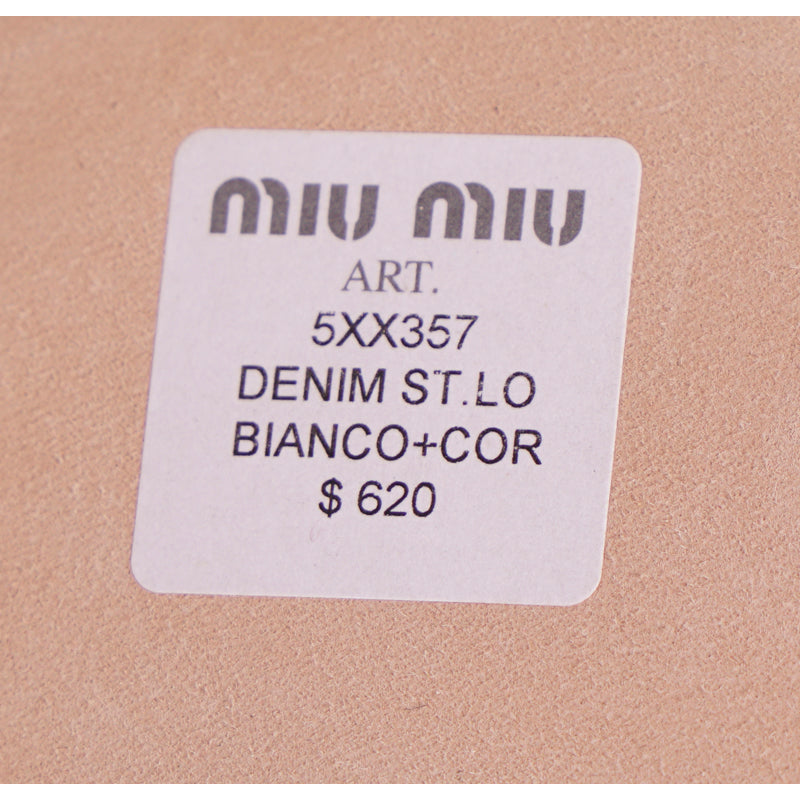 37 38 & 39 NEW $875 MIU MIU White Denim CLUB HOTEL REGINA Faux Shearling Fur SANDALS NIB