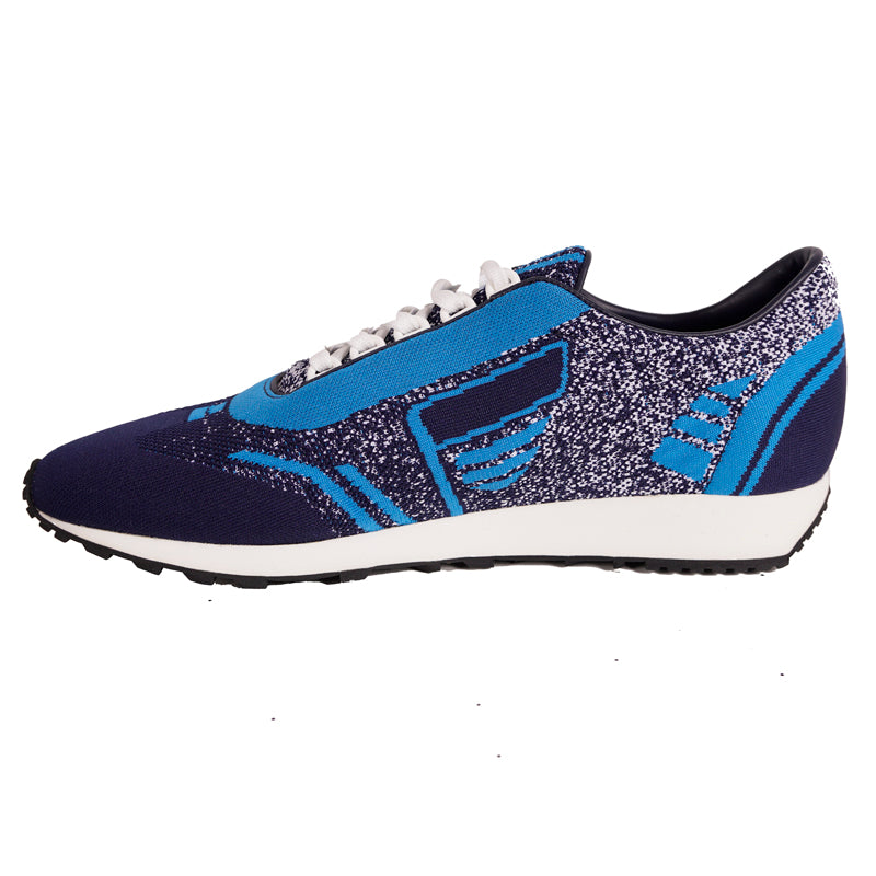 US 8 10 11 11.5 NEW $825 PRADA Blue Mln 70 KNIT LOGO TRAINERS SNEAKERS