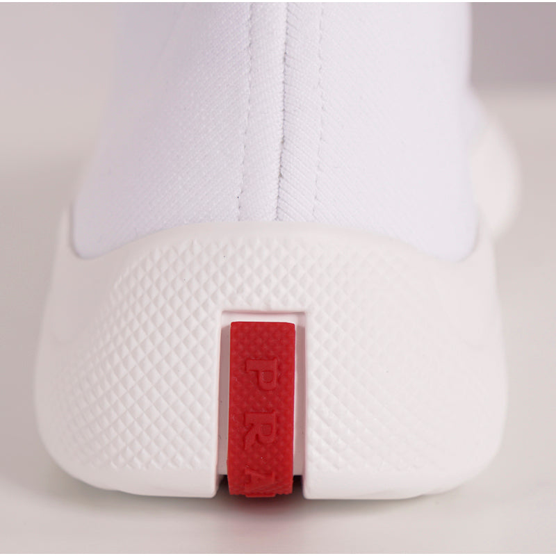 39.5 NEW $825 PRADA Woman's White TECH FABRIC Sporty SOCK KNIT TRAINERS SNEAKERS