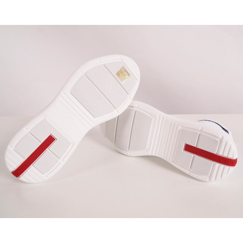 39.5 NEW $825 PRADA Woman's White TECH FABRIC Sporty SOCK KNIT TRAINERS SNEAKERS