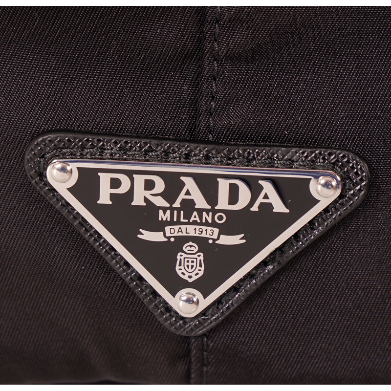 NEW $1795 PRADA Black NEON MONKEY LOGO Nylon CROSSBODY STRAP SHOPPER TOTE BAG