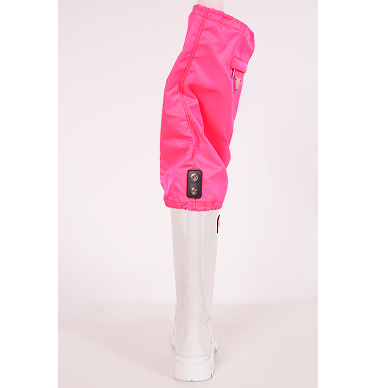 37 & 37.5 NEW $1280 PRADA White Leather Pull On BOOTS W Removable Pink Nylon Logo GAITER