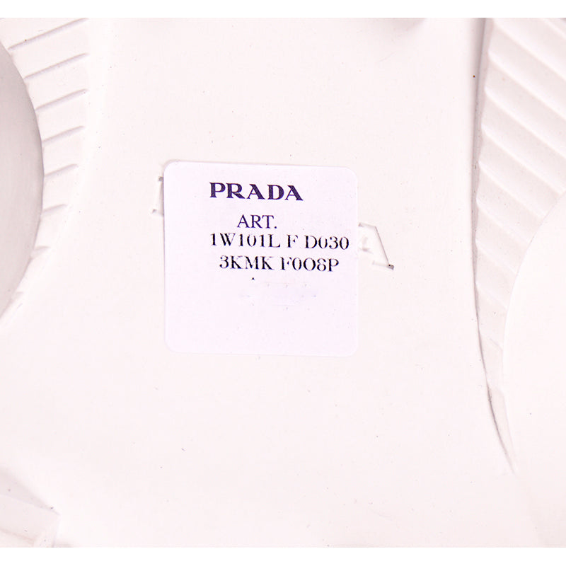 37 & 37.5 NEW $1280 PRADA White Leather Pull On BOOTS W Removable Pink Nylon Logo GAITER