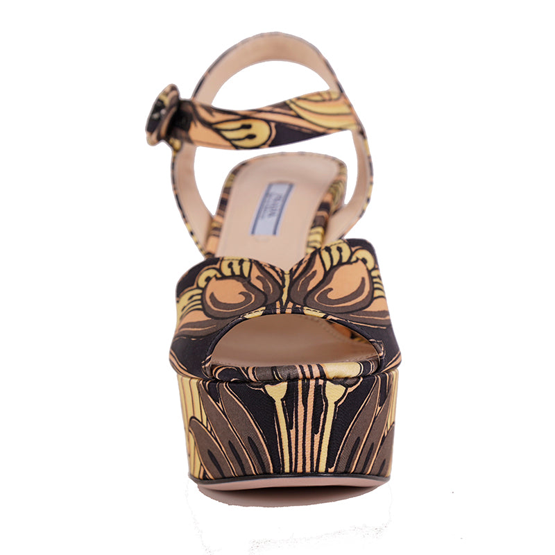 39 NEW $850 PRADA Yellow Tulip Platform Limited Edition SANDALS