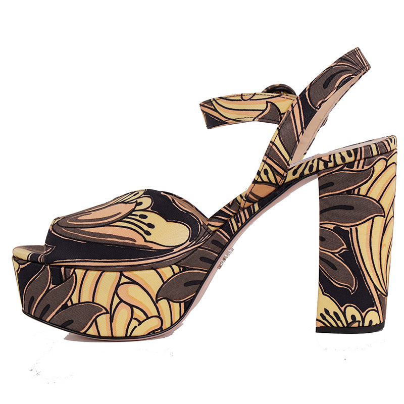 39 NEW $850 PRADA Yellow Tulip Platform Limited Edition SANDALS