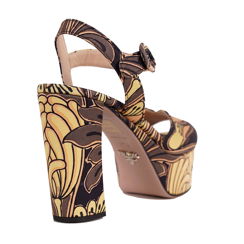 39 NEW $850 PRADA Yellow Tulip Platform Limited Edition SANDALS